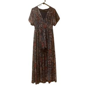 Sugar + Lips Paisley Romper Dress Medium